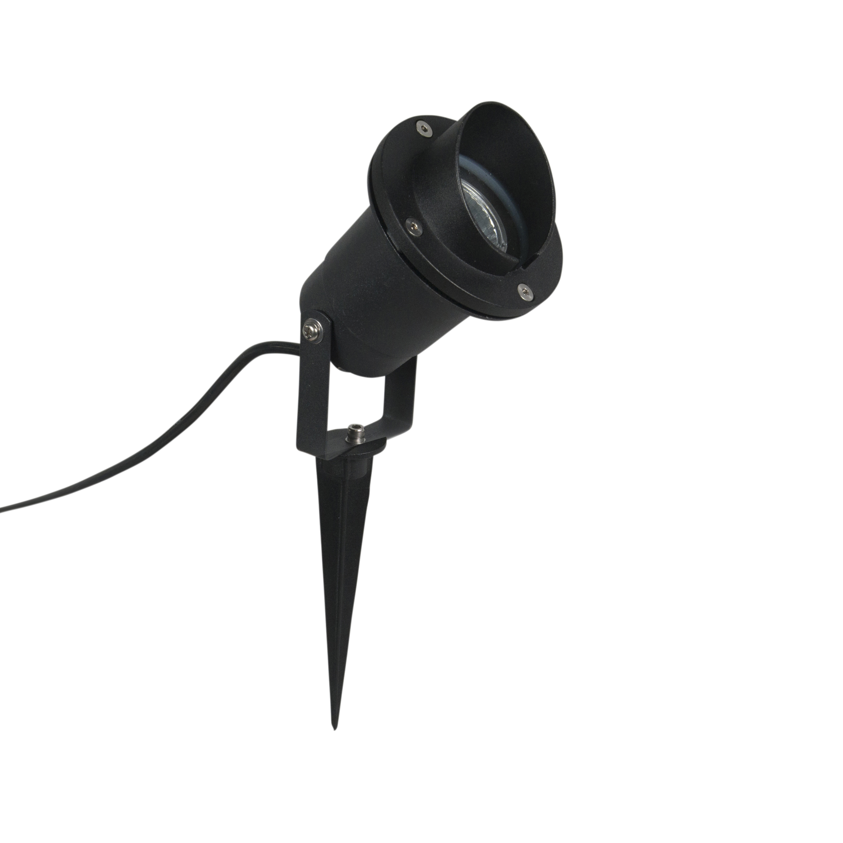 Foco de jardín con pincho Spot negro con cable y enchufe IP65 - Done