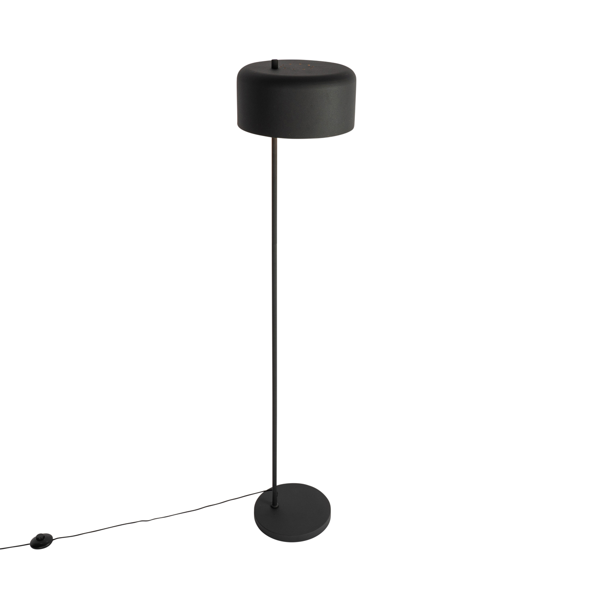 Lampadaire rétro noir avec intérieur doré - Jinte