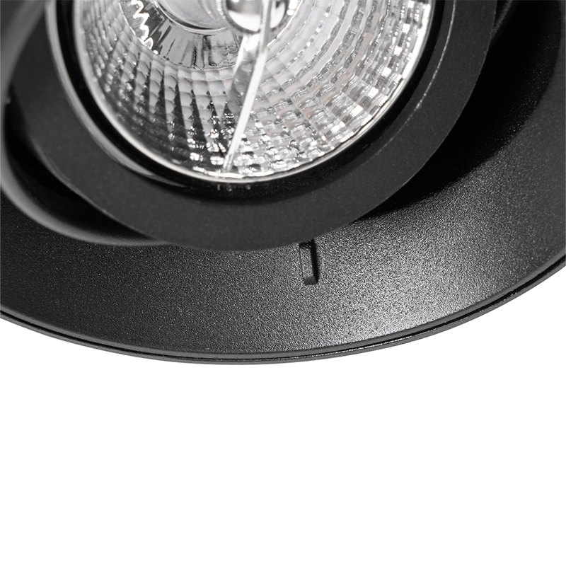 Foco empotrable moderno negro GU10 AR70 redondo sin marco - Oneon