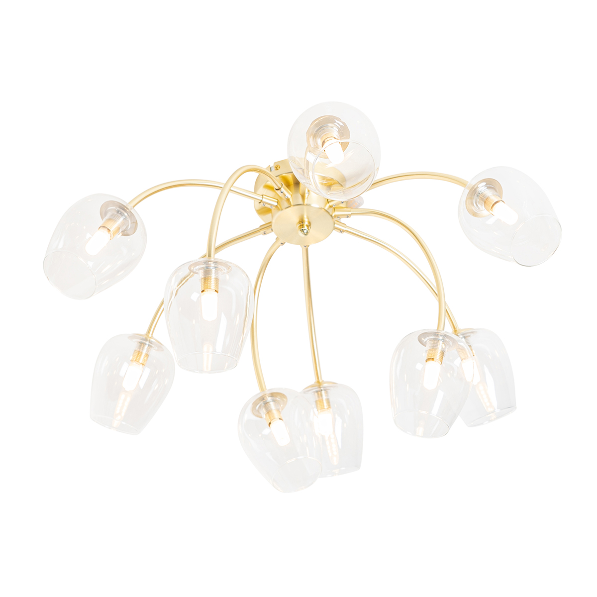Lampadario classico oro con vetro 9 luci - Elien
