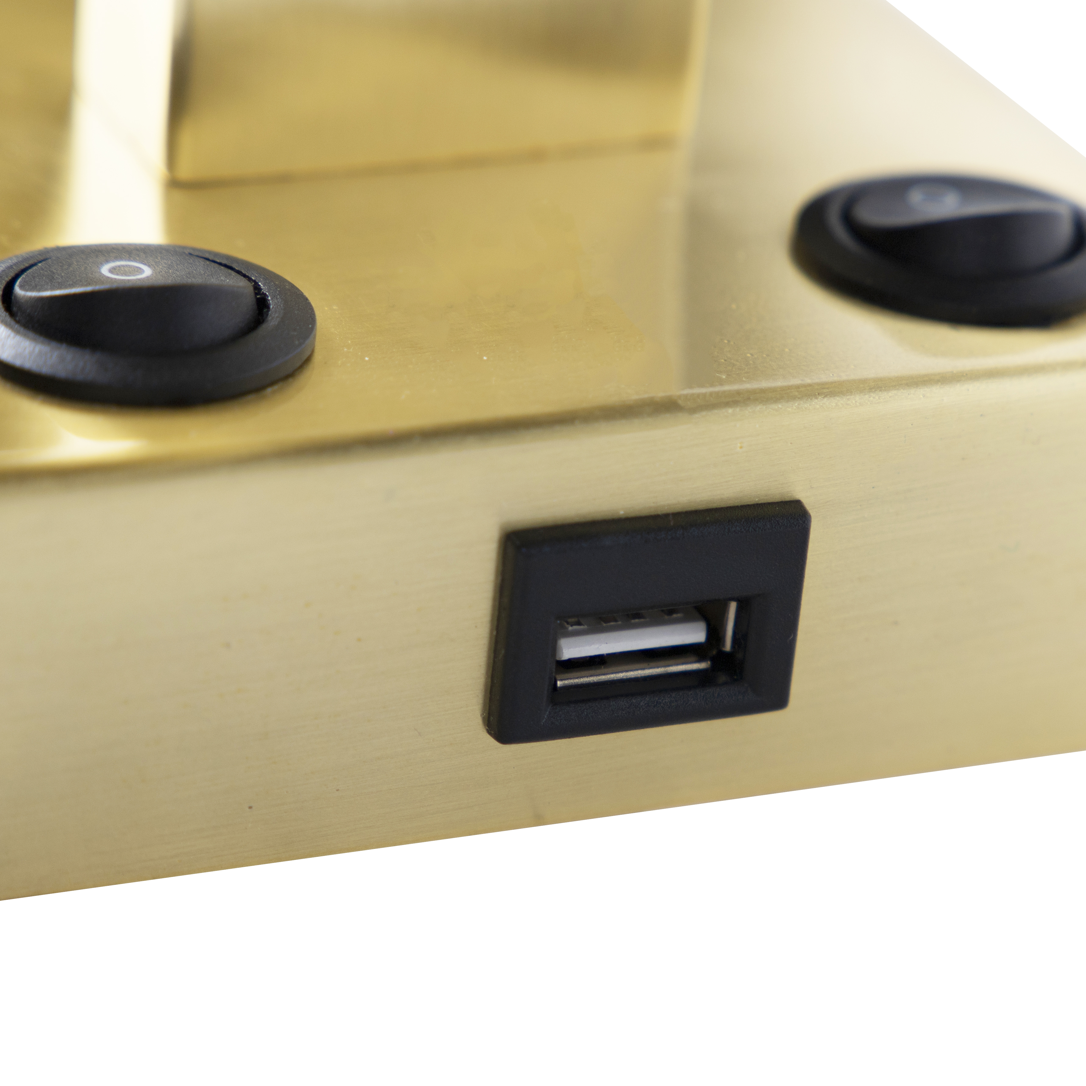 Aplique Art Deco dorado con USB y brazo flexible - Brescia Combi
