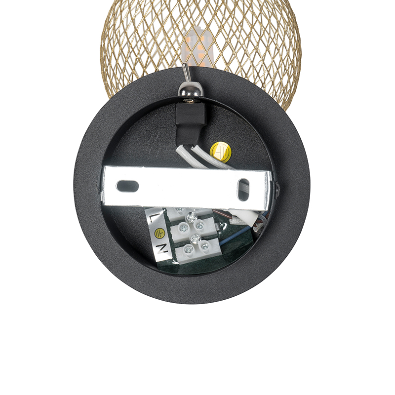 Spot schwarz mit gold verstellbar - Athens Wire