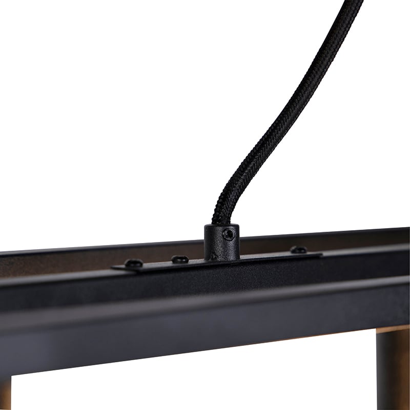 Industrial Pendant Lamp Black 4-Lights - Cage 4