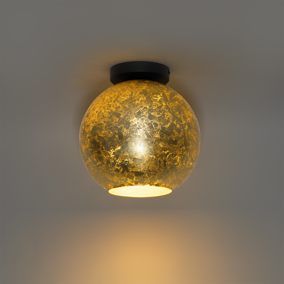 Plafón de diseño negro con cristal dorado - Bert