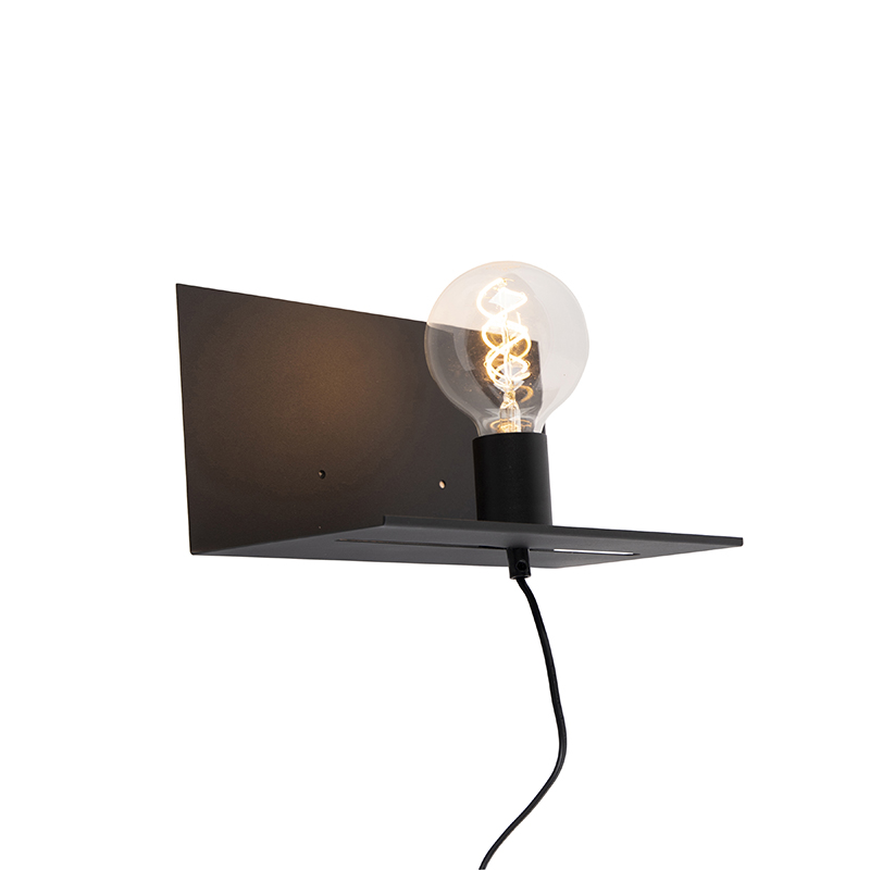Aplique moderno negro ajustable - Muro