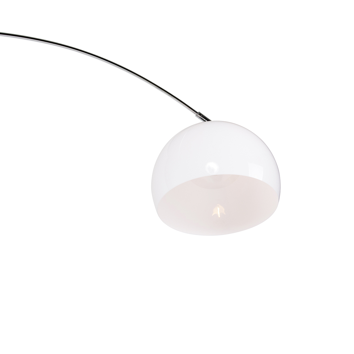 Lampada ad arco moderna cromata con paralume bianco - Arc Basic