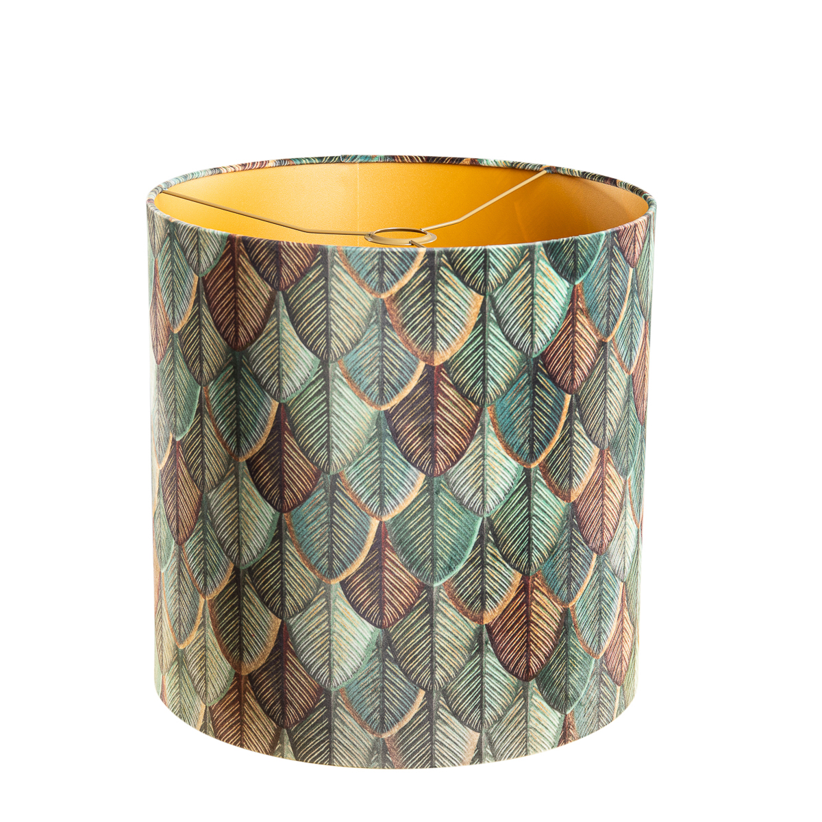 Velvet Lampshade Leaf Design with Gold Interior 40/40/40