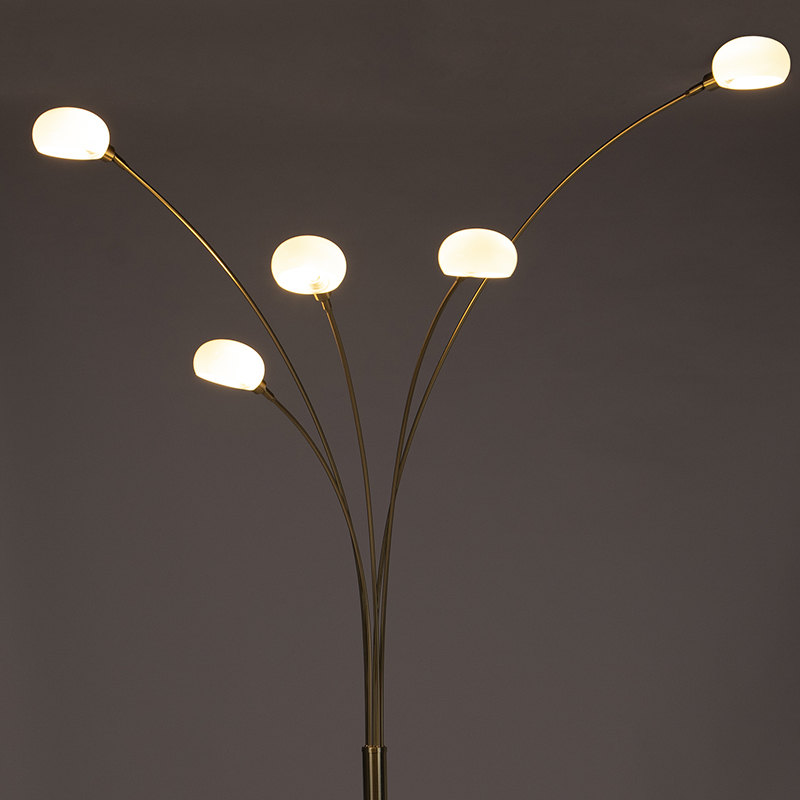 Lampada da terra art deco oro 5 luci SIXTIES marmo