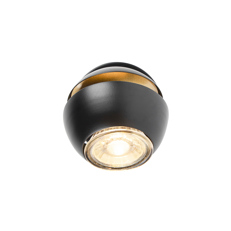 Modern Spotlight 1-Light Black with Gold Interior - Buell Deluxe