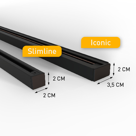 Sistema de iluminación de riel moderno con 3 luces colgantes beige con negro monofásico - Slimline Keno