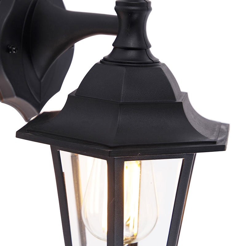Classic Outdoor Wall Light Black IP44 - New Haven