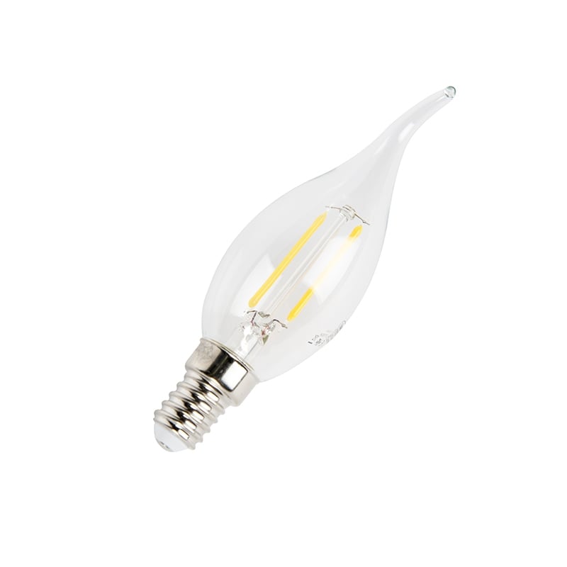Set de 3 bombillas LED filamento vela E14 3W 2700K 250lm F35 regulables transparentes