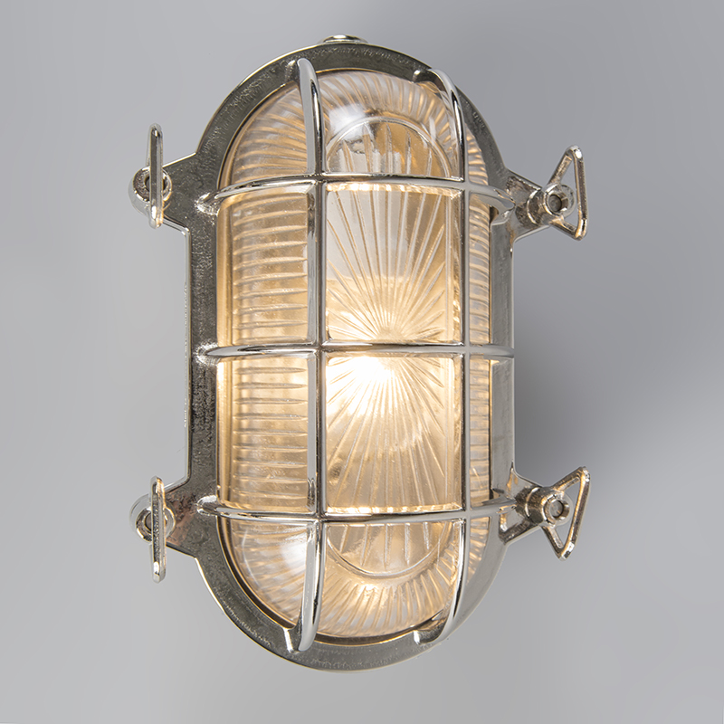 Wand- und Deckenleuchte Chrom 23 / 16,5 cm IP44 - Nautica 1 oval - 91851