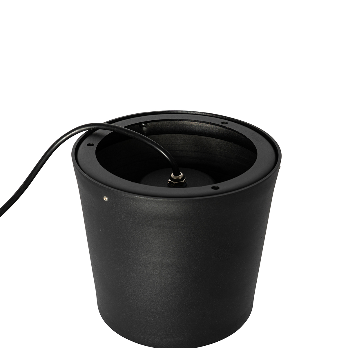 Moderner Gartenstrahler schwarz rund IP65 AR111 - Lennard