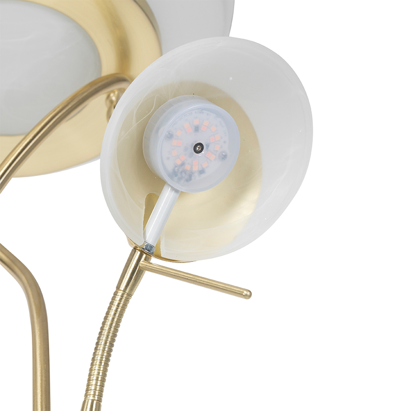 Lampadaire en laiton avec LED et variateur avec lampe de lecture - Empoli