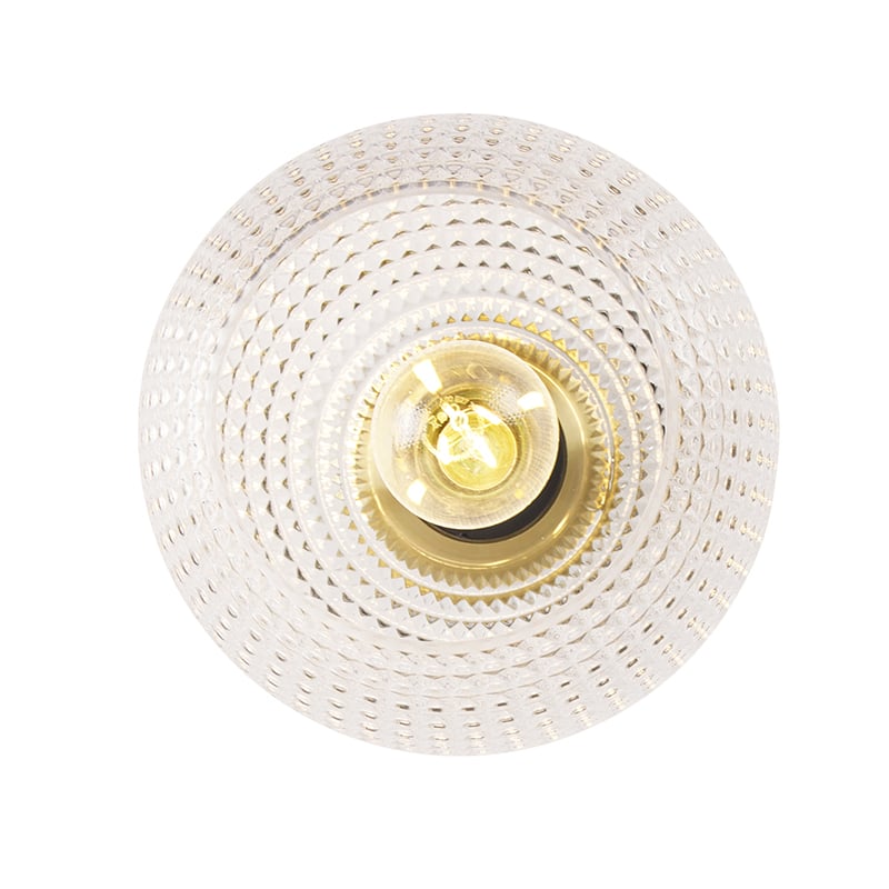 Art Deco Ceiling Lamp Brass with Clear Glass - Sphere