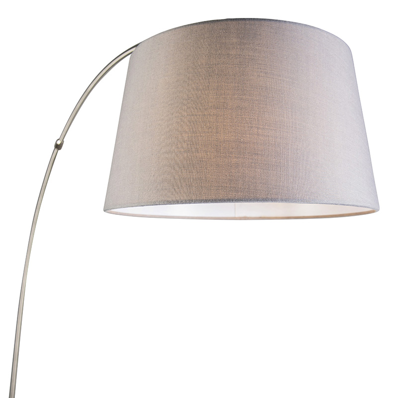 Lampada ad arco acciaio paralume grigio con lampadine smart - ARC BASIC