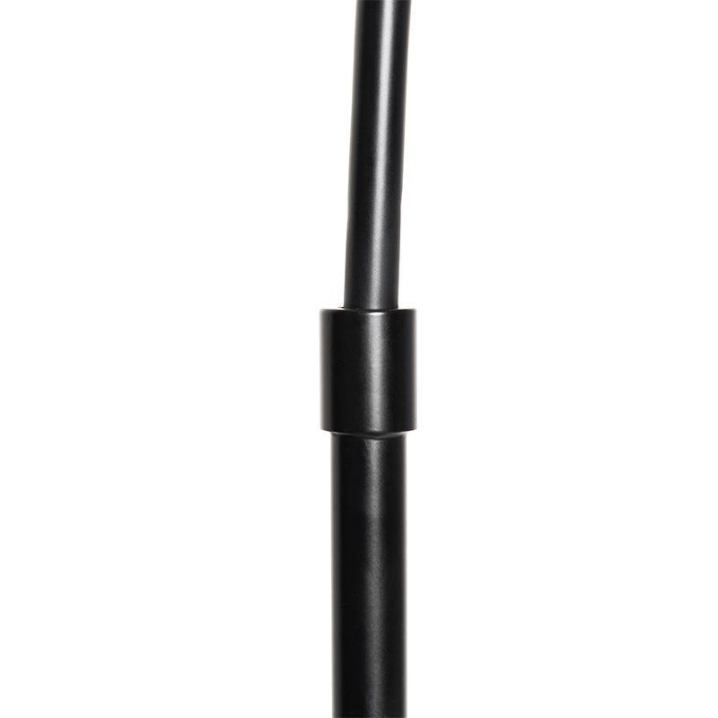 Lampadaire arc intelligent noir avec verre doré et fumé avec WiFi G95 - Zuzanna