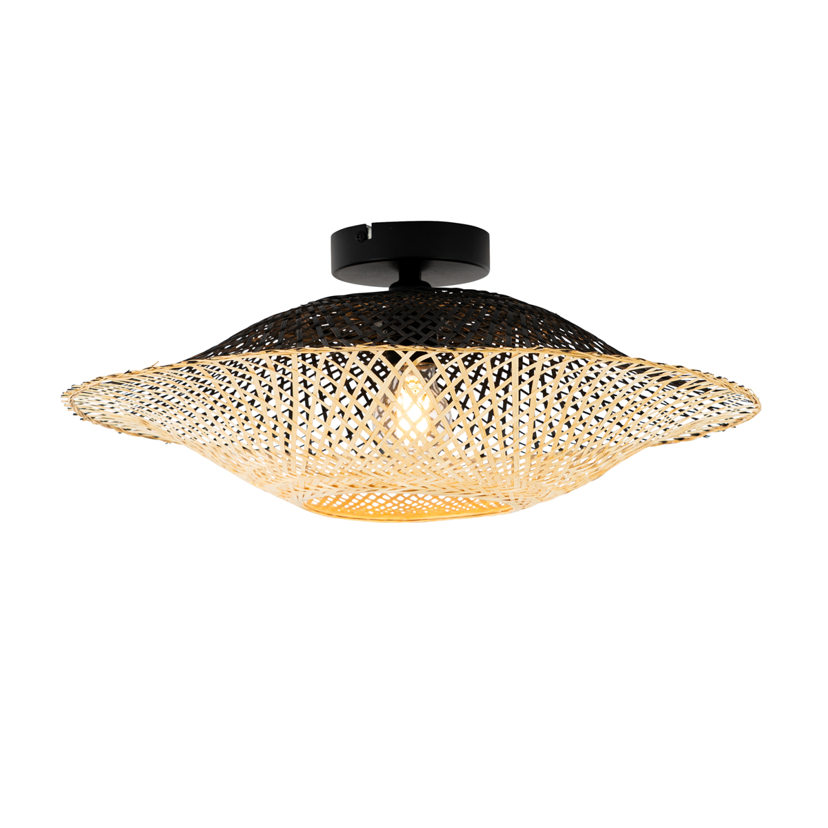 Lampada da soffitto per esterni in bambù orientale 50 cm IP44 - Rina