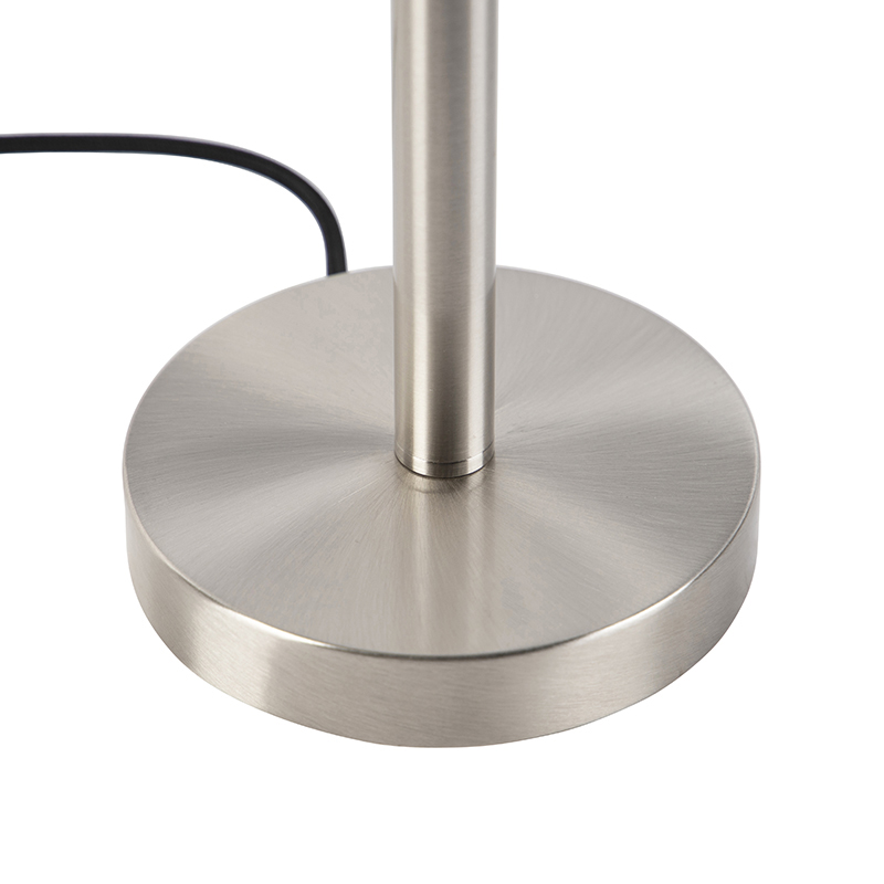 Moderne Tischlampe Stahl mit taupefarbenem Schirm 35 cm - Simplo