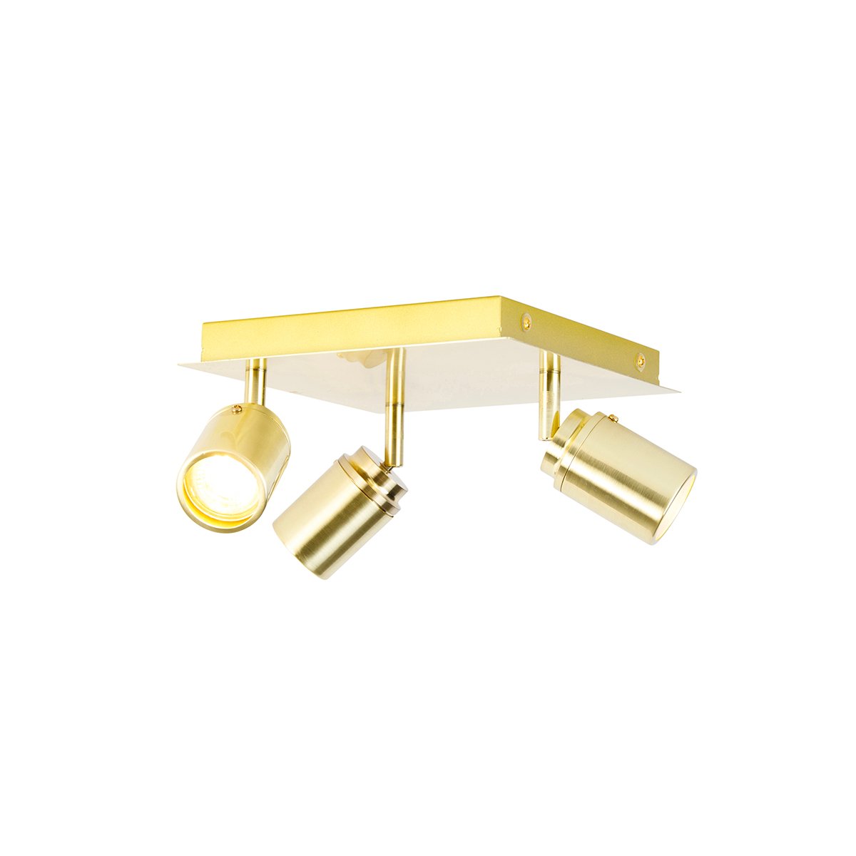 Faretto da bagno moderno in ottone quadrato a 3 luci IP44 - Ducha
