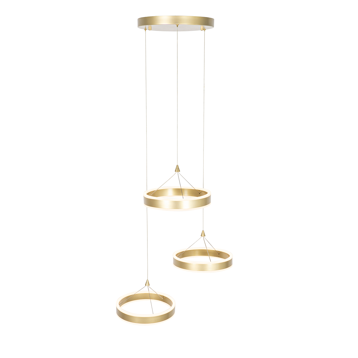Round Brass Pendant Light Incl. LED 3-Step Dimmable 3-Light - Lyani