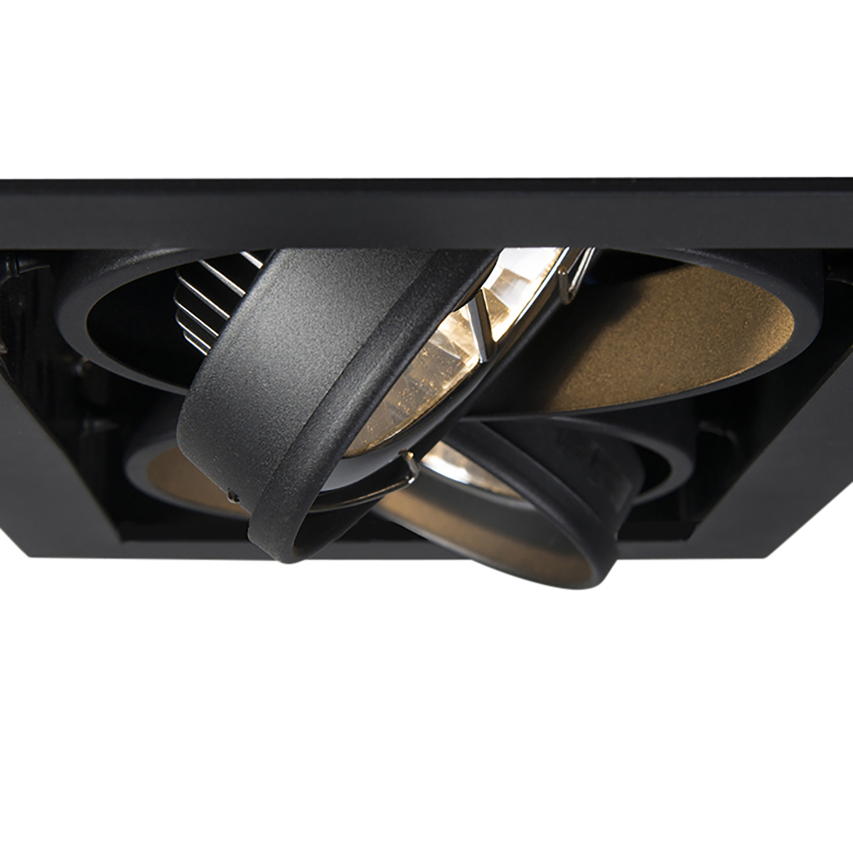 Set de 6 focos empotrables negros AR111 regulables 2-luces - Oneon