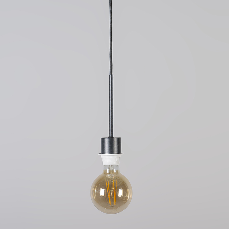 Modern Pendant Light Black with 45cm White Lampshade - Combi 1