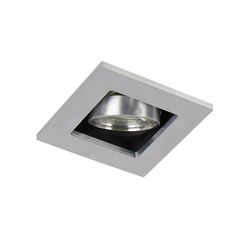 Set of 10 recessed spotlights aluminum - Qure