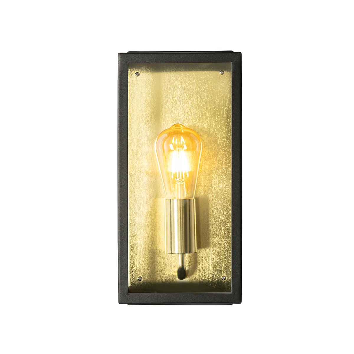 Industrial Outdoor Wall Light Black with Gold IP44 - Rotterdam