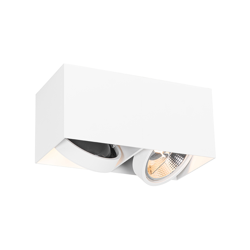 Designstrahler weiß rechteckig AR111 2-flammig - Box