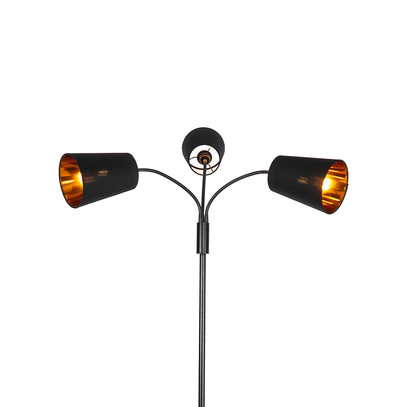 Moderne Stehlampe schwarz 3-Licht - Carmen