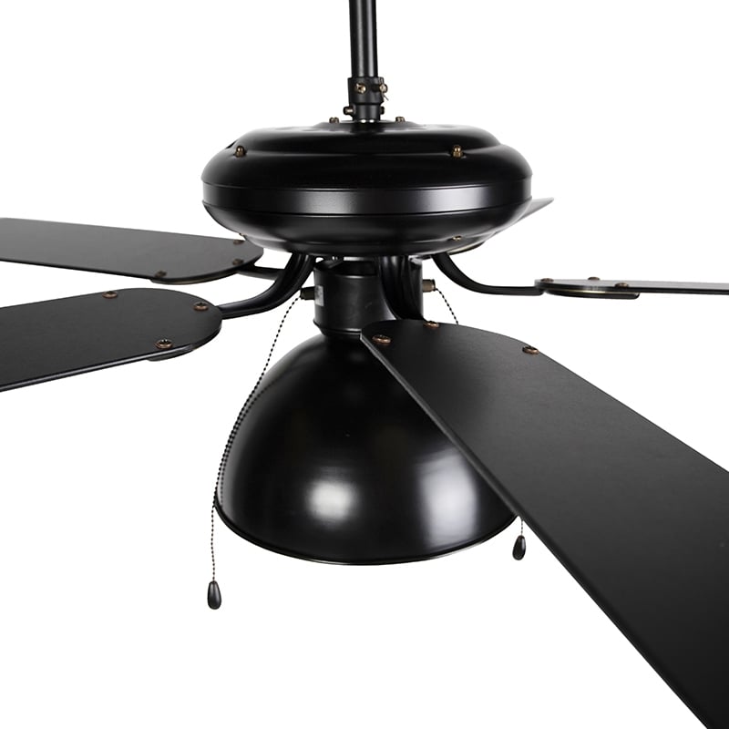 Ventilador de techo negro con beige de 130 cm con cordón - Mistral Magna