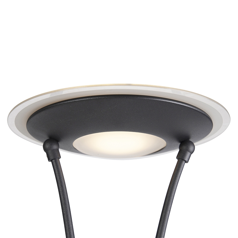 Modern Floor Lamp Black Incl. LED with Reading Arm - Ibiza