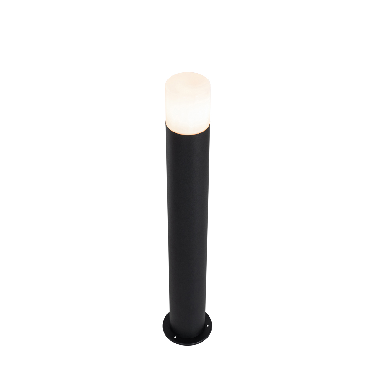 Lámpara de exterior de pie negra pantalla opal 70 cm - Odense