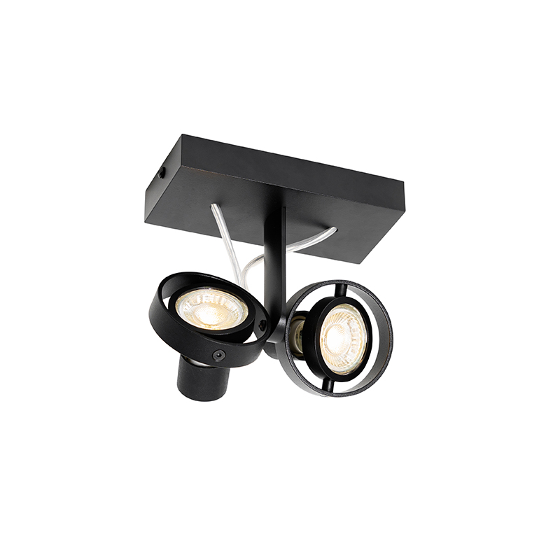 Faretto moderno nero 2 luci - Master 50