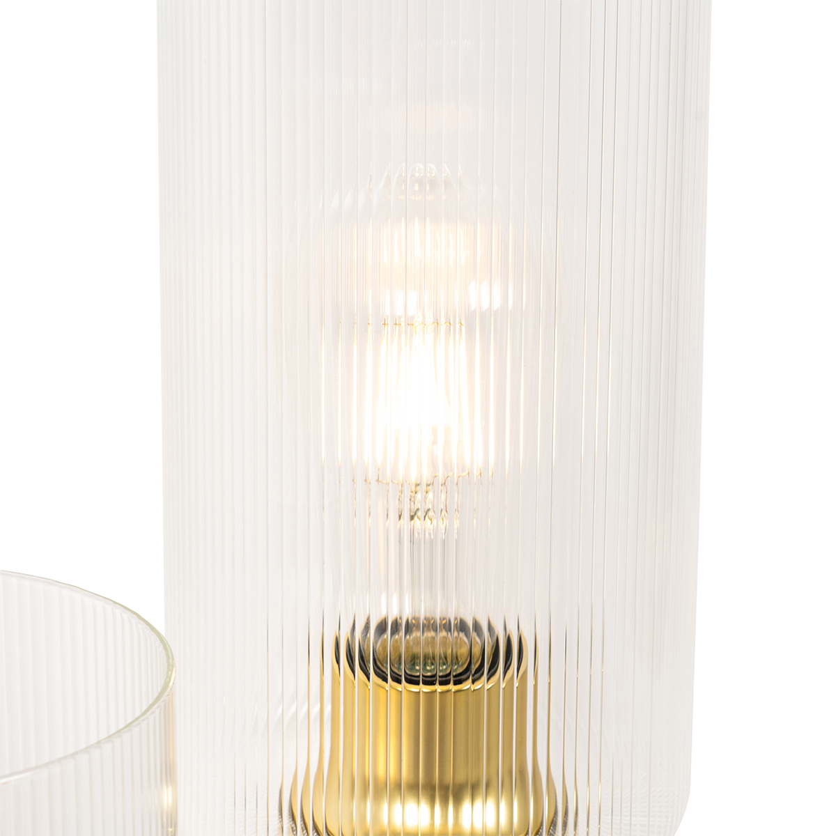 Lampada da tavolo Art Déco oro con vetro 2 luci - Laura