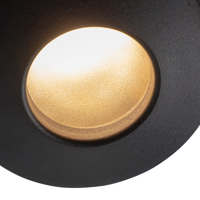 QAZQA + Moderno Foco empotrado moderno negro IP44 - GAP Aluminio