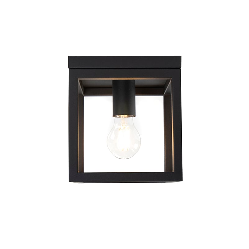 Industrial Ceiling Lamp Black Steel - Cage