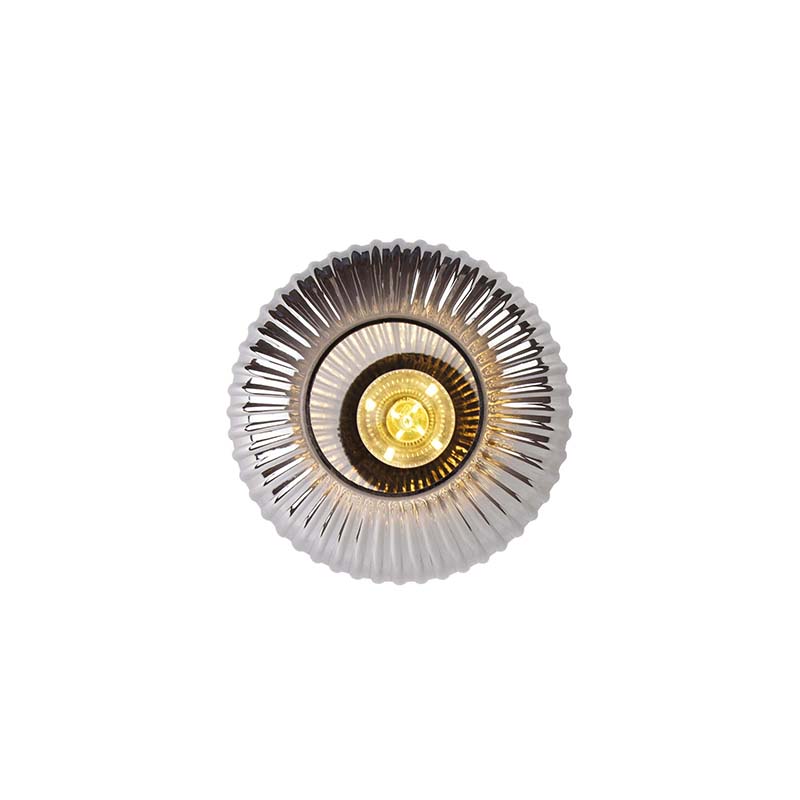 Art Deco Ceiling Light Black with Smoke Glass - Karel