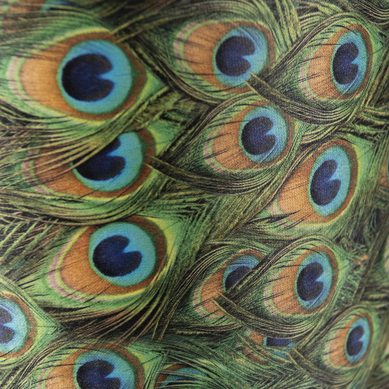 Velvet Lampshade Peacock Design 40/40/40 with Gold Interior
