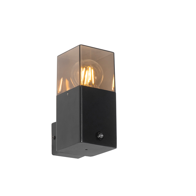 Outdoor Wall Light Black IP44 with Dusk Sensor - Denmark