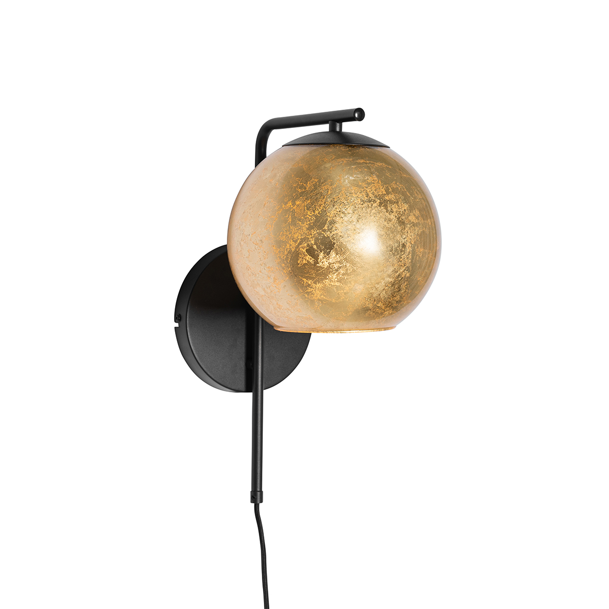 Aplique de diseño negro con cristal dorado - Bert