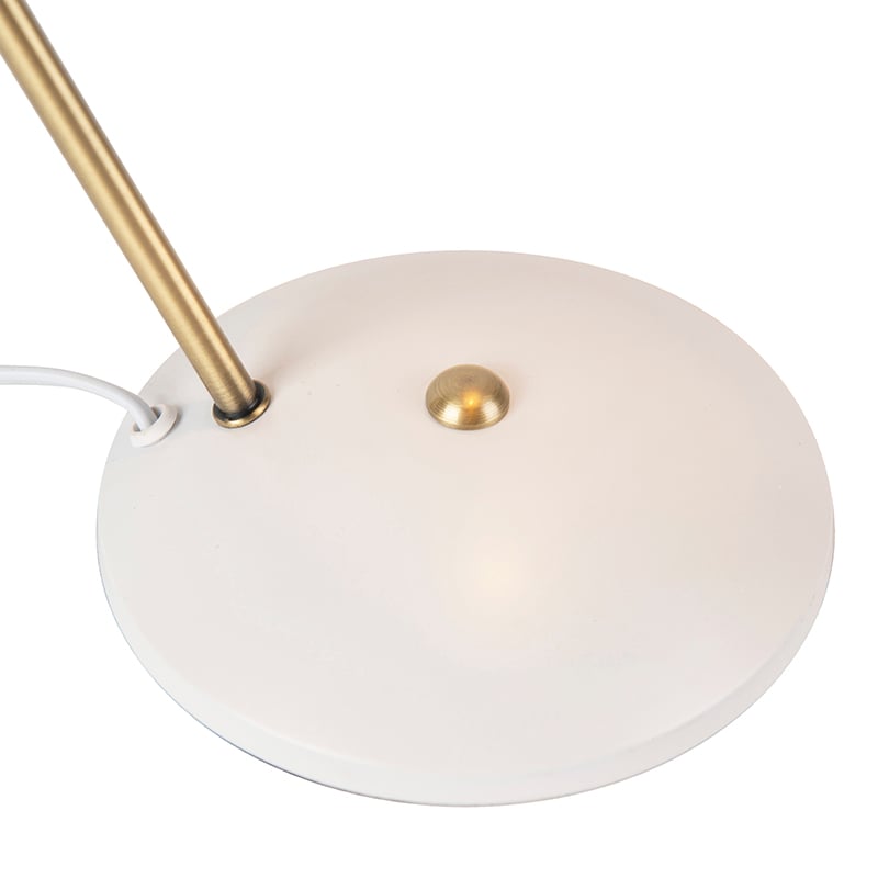 Lampada da tavolo retrò bianca con bronzo - Milou