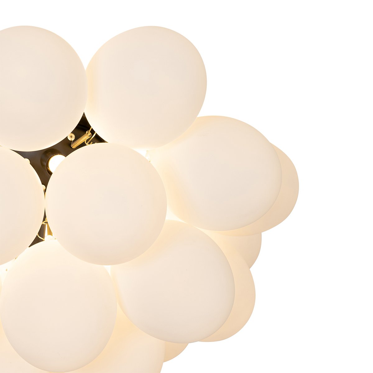 Art Deco Ceiling Light Black with Opal Glass 6 Lights - Uvas