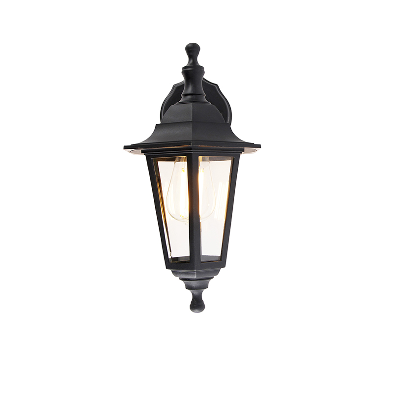 Classic Outdoor Wall Light Black IP44 - New Haven