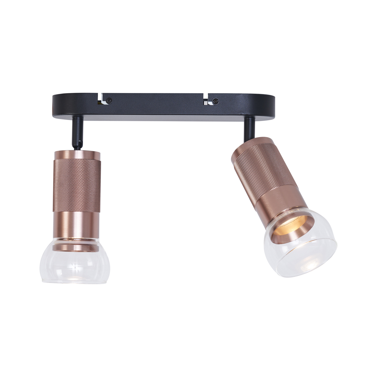 Foco de techo redondeado bronce oscuro 2-luces ajustable - Veerle