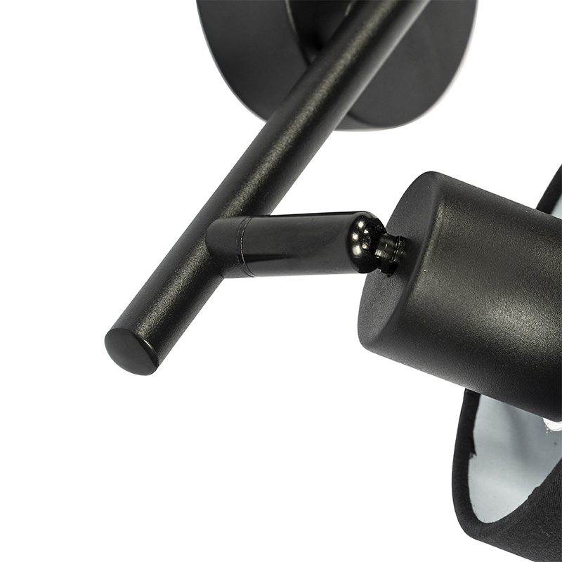 Faretto da soffitto nero con paralume nero 2 luci orientabile - Hetta