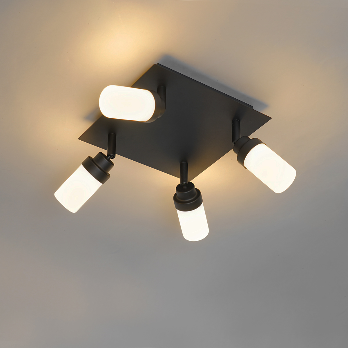 Foco moderno para baño negro 4-luces IP44 - Japie