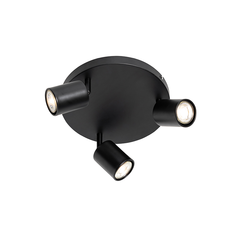 Modern Black Adjustable Round Ceiling Light 3-Light - Java